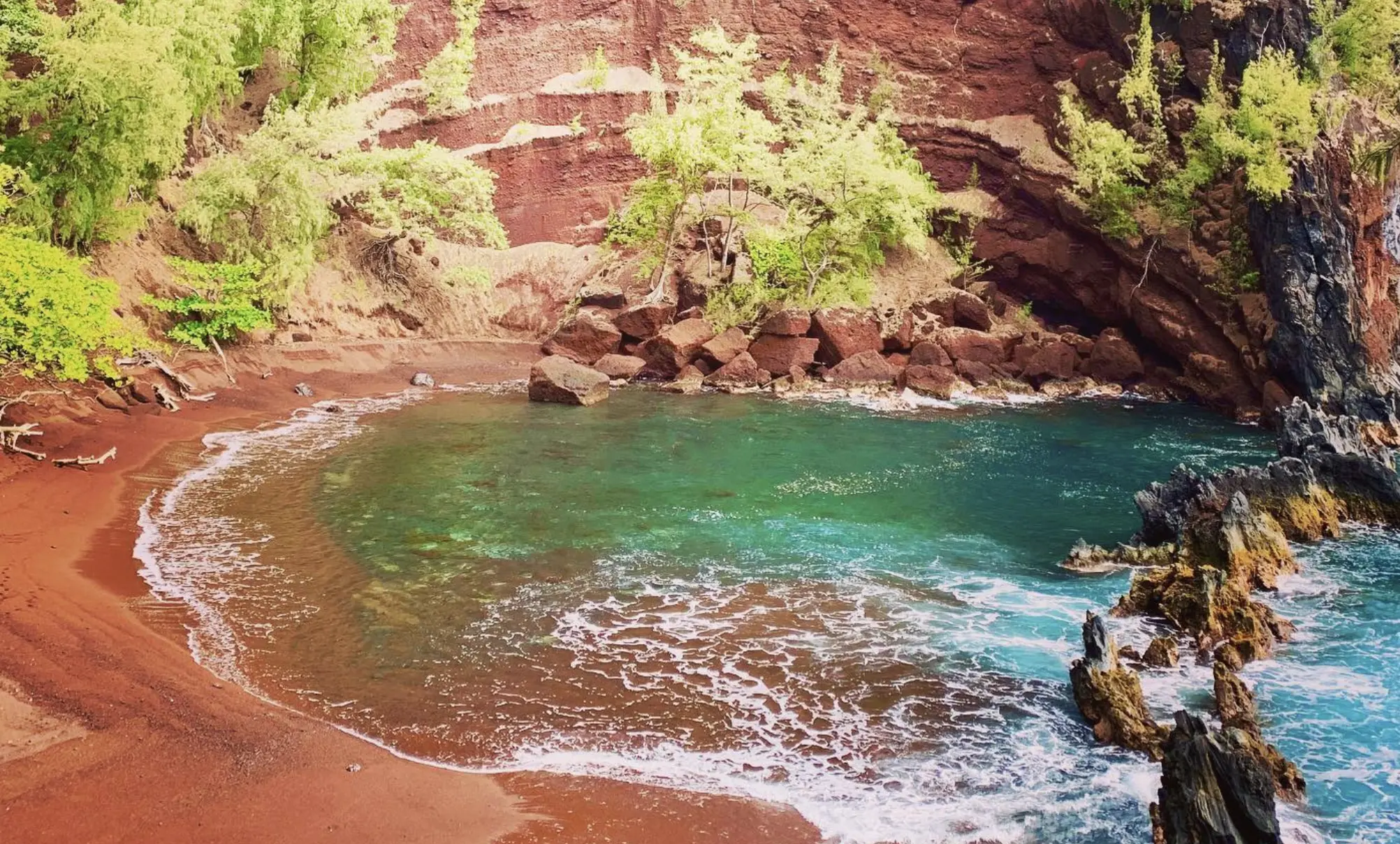 Kaihalulu Red sand Beach Maui